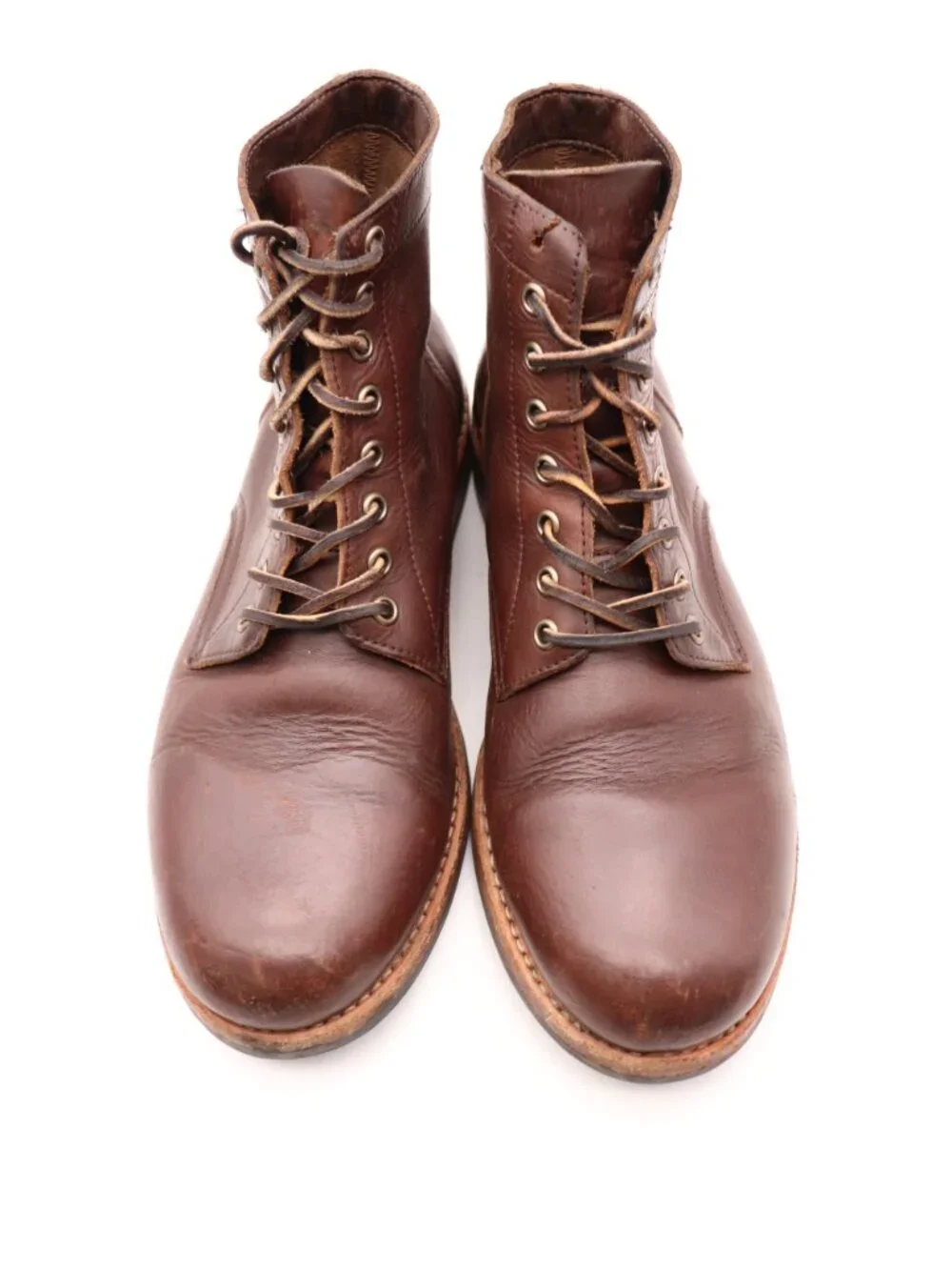 Oak Street Bootmakers Men's Size 8.5 Brown Trench Leather Boots Handcrafted iUSA